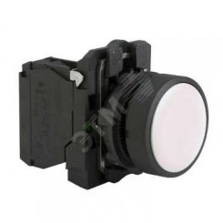 Кнопка 22мм белая с возвратом Кнопка 22мм белая с возвратом