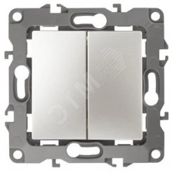 Переключатель двойной, 10АХ-250В, Эра12, перламутр,12-1106-15 Переключатель двойной, 10АХ-250В, Эра12, перламутр,12-1106-15