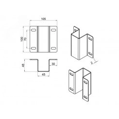 Накладка боковая (секция - турникет, секция - стена)