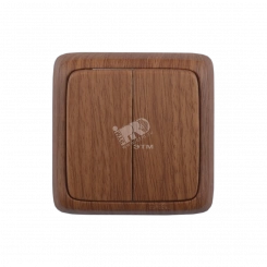 Выключатель двухклавишный наружный с изоляционной пластиной с индикацией дуб 10А Выключатель двухклавишный наружный с изоляционной пластиной с индикацией дуб 10А