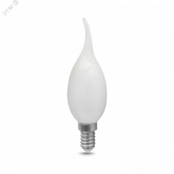 Лампа светодиодная LED 9 Вт 610 Лм 4100К белая Е14 Свеча на ветру milky Filament Gauss