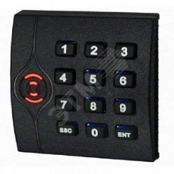 Считыватель EM с клавиатурой, интерфейс Wiegand, до 10 см, -30°+60°С, 8.6х8.6х2.2 см, 5-16 В DC, 70 мA