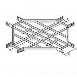 Ответвитель Х-образный для, высота - 60 мм, ширина - 200 мм, кратность - 1шт, PE - Сталь с порошковым покрытием (окрашенная)