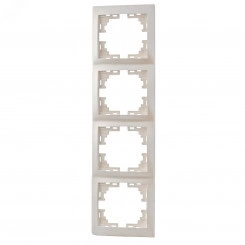MIRA Рамка 4 поста вертикальная жемчужно-белый    перламут без вставок