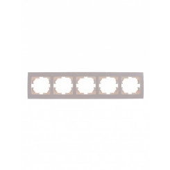 Рамка RAIN пятерная горизонтальная жемчужно-белый перламутр с боковой вставкой