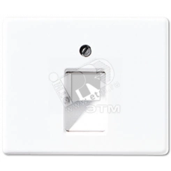 Крышка для одинарной телефонной и компьютерной розетоки UAE  белая