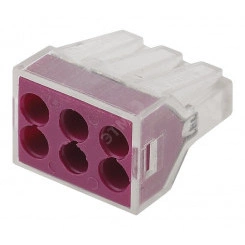 Строительно-монтажная клемма СМК, модель 106, 6 отверстий, 1.0-2.5мм2 (уп.4шт.) Строительно-монтажная клемма СМК, модель 106, 6 отверстий, 1.0-2.5мм2 (уп.4шт.)