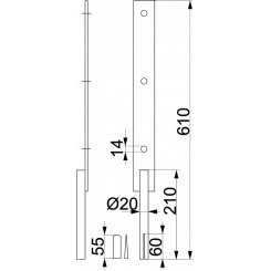 Анкер деревянной стойки для скального грунта L= 610 мм