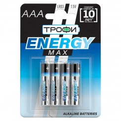 Элемент питания Трофи LR03-4BL ENERGY MAX Alkaline (40/960/30720)