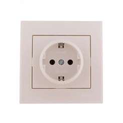Розетка RAIN с заземлением керамика жемчужно-белый перламутр Розетка RAIN с заземлением керамика жемчужно-белый перламутр