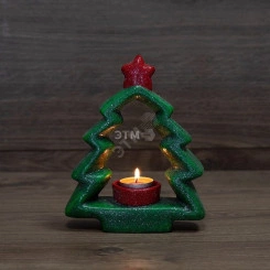 Керамический домашний подсвечник Елочка 16.2х6.2х20 см Керамический домашний подсвечник Елочка 16.2х6.2х20 см