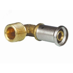 Угольник пресс 90 град 16х1/2'НР, латунь