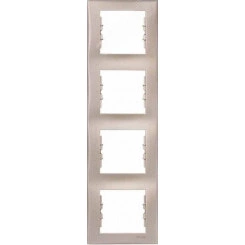 Sedna Рамка 4 поста вертикальная титан