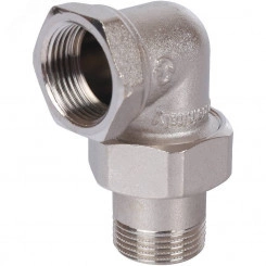 Соединение разъемное угловое 'американка' ВН, уплотнение под гайкой o-ring кольцо, никелированное 1'1/2