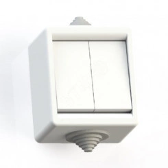 Выключатель 2-хклавишный брызгозащищенный открытой установки IP44 А510-235 Выключатель 2-хклавишный брызгозащищенный открытой установки IP44 А510-235