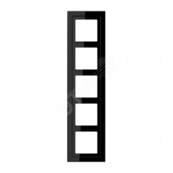 Рамка 5-я для горизонтальной/вертикальной установки  Серия- LS-Design  Материал- дуропласт  Цвет- черный