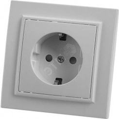 Розетка 1-местная с/з, серия Эрна, белый, Stekker Розетка 1-местная с/з, серия Эрна, белый, Stekker