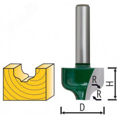 Фреза пазовая фасонная DxHxL=12х10х41.5 мм