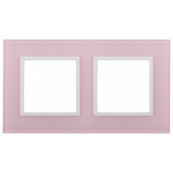 Рамка на 2 поста, стекло, Эра Elegance, розовый+бел, 14-5102-30