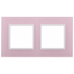 Рамка на 2 поста, стекло, Эра Elegance, розовый+бел, 14-5102-30 Рамка на 2 поста, стекло, Эра Elegance, розовый+бел, 14-5102-30