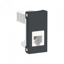 Розетка UNICA MODULAR телефонная RJ12 одиночная 1 модуль антрацит