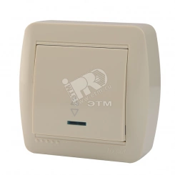 Демет Выключатель проходной с подсветкой крем