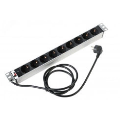 Блок розеток Rem-16 с индикатором 9 Schuko 16A 19' шнур 1.8 м Блок розеток Rem-16 с индикатором 9 Schuko 16A 19' шнур 1.8 м