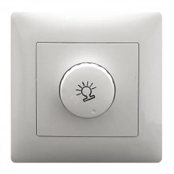 GUSI Bravo Диммера, 500 W, с накладкой и воротком, скрытая установка, с одноместной рамкой С1010-001. Цвет белый. GUSI Bravo Диммера, 500 W, с накладкой и воротком, скрытая установка, с одноместной рамкой С1010-001. Цвет белый.