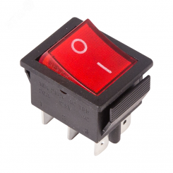 Выключатель клавишный 250V 15А (6с) ON-ON красный  с подсветкой (RWB-506, SC-767)  REXANT (в упак. 1шт.)