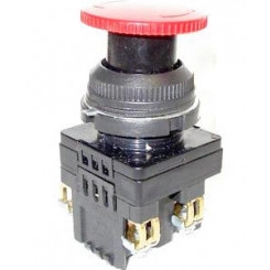 Выключатель кнопочный КЕ-141 У2 исп.2 1з+1р гриб с фиксацией IP54 10А 660В красн. Электротехник ET502409