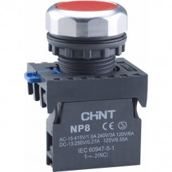 Кнопка управления NP8-10BND/4 подствет. самовозв. AC110-230В(LED) 1НО IP65 (R) красн. CHINT 667585