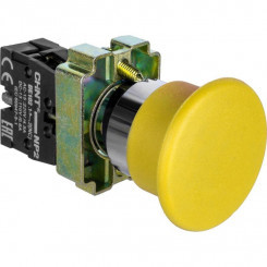 Кнопка управления "Грибок" NP2-BC52 d40мм 1НЗ IP40 с самовозвратом без подсветки желт. (R) CHINT 573975