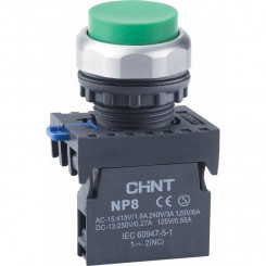 Кнопка управления выступающая NP8-20GND/3 подсвет. самовозв. AC110-230В(LED) 2НО IP65 (R) зел. CHINT 667611