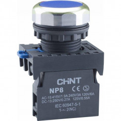 Кнопка управления NP8-01BND/6 подствет. самовозв. AC110-230В(LED) 1НЗ IP65 (R) син. CHINT 667582