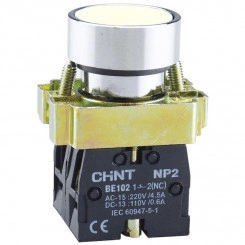 Кнопка управления NP2-BA15 без подсветки 1НО+1НЗ IP40 (R) бел. CHINT 574369 Кнопка управления NP2-BA15 без подсветки 1НО+1НЗ IP40 (R) бел. CHINT 574369