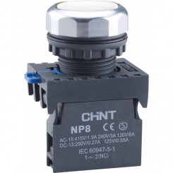 Кнопка управления NP8-11BND/1 1НО+1НЗ бел. AC 110В-220В(LED) IP65 (R) CHINT 667127