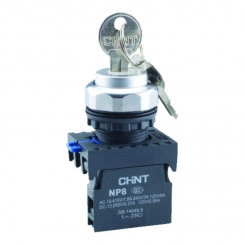 Переключатель с ключом NP8-10Y/21 2 положения фиксацией 2НЗ IP65 (R) CHINT 667181 Переключатель с ключом NP8-10Y/21 2 положения фиксацией 2НЗ IP65 (R) CHINT 667181