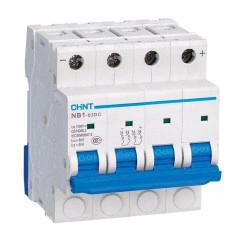 Выключатель автоматический модульный 4п C 4А 6кА NB1-63DC 1000В DC (R) CHINT 182730 Выключатель автоматический модульный 4п C 4А 6кА NB1-63DC 1000В DC (R) CHINT 182730