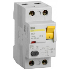 Выключатель дифференциального тока (УЗО) 2п 16А 100мА тип AC ВД1-63 IEK MDV10-2-016-100