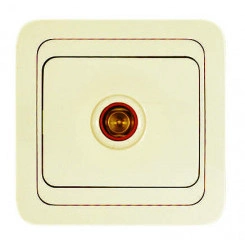 Розетка телевизионная TV 1-м СП Mimoza 16А IP20 крем/крем Makel 25007