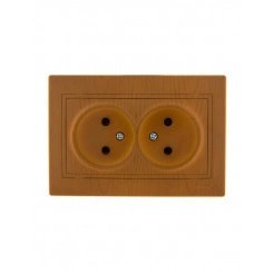Розетка 2-м СП Mira 16А IP20 без заземл. керамика ольха LEZARD 701-0701-128