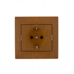 Розетка 1-м СП Mira 16А IP20 с заземл. керамика ольха LEZARD 701-0701-122