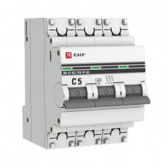 Выключатель автоматический модульный 3п C 5А 4.5кА ВА 47-63 PROxima EKF mcb4763-3-05C-pro