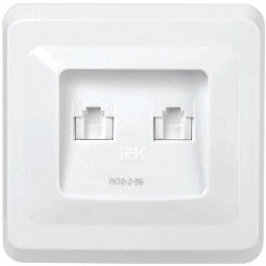 Розетка компьютерная 2-м Вега RJ45 кат.5E РК10-2-ВБ бел. IEK EKV25-K01-DM