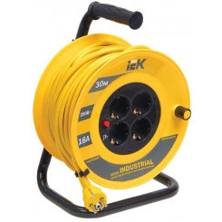 Удлинитель на катушке 4х30м с заземл. 16А IP20 Industrial УК30 3х1.5 термозащита IEK WKP15-16-04-30