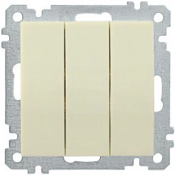 Выключатель 3-кл. СП Bolero ВС10-3-0-Б 10А IP20 10А IP20 механизм крем. IEK EVB30-K33-10