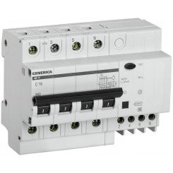 Выключатель автоматический дифференциального тока 4п 16А 30мА АД14 GENERICA MAD15-4-016-C-030