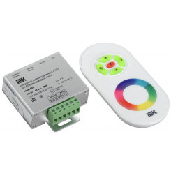 Контроллер с ПДУ радио RGB 3 канала 12В 4А 144Вт белый IEK LSC1-RGB-144-RF-20-12-W