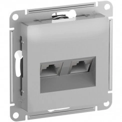 Розетка компьютерная 2-м AtlasDesign RJ45 кат.6A механизм алюм. SchE ATN000388
