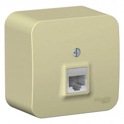 Розетка компьютерная 1-м ОП Blanca RJ45 кат.5E с изолир. пластиной беж. SE BLNIA045007